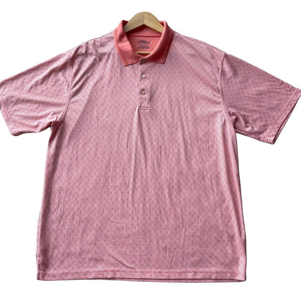 PGA Tour XXL Diamond Print Performance Golf Shirt